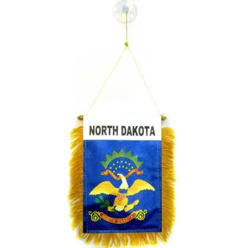 FANION DAKOTA DU NORD 15x10cm - Mini drapeau ETAT AMÉRICAIN - USA - ETATS-UNIS 10 x 15 cm spécial voiture - Bannière