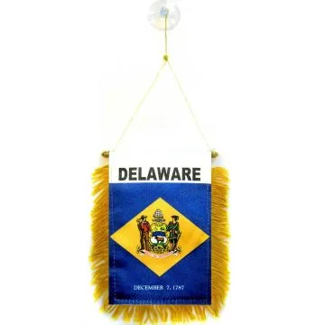 FANION DELAWARE 15x10cm - Mini drapeau ETAT AMÉRICAIN - USA - ETATS-UNIS 10 x 15 cm spécial voiture - Bannière