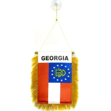FANION GEORGIE 15x10cm - Mini drapeau GÉORGIEN - ETAT AMÉRICAIN - USA - ETATS-UNIS 10 x 15 cm spécial voiture - Bannière