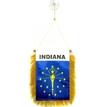 FANION INDIANA 15x10cm - Mini drapeau ETAT AMÉRICAIN - USA - ETATS-UNIS 10 x 15 cm spécial voiture - Bannière