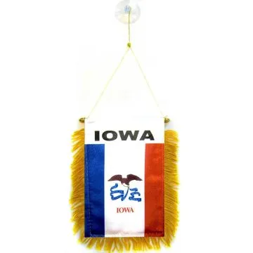 FANION IOWA 15x10cm - Mini drapeau ETAT AMÉRICAIN - USA - ETATS-UNIS 10 x 15 cm spécial voiture - Bannière