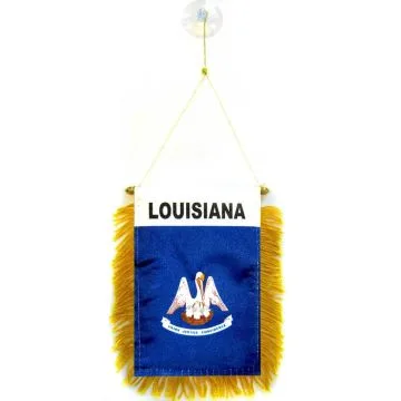 FANION LOUISIANE 15x10cm - Mini drapeau ETAT AMÉRICAIN - USA - ETATS-UNIS 10 x 15 cm spécial voiture - Bannière