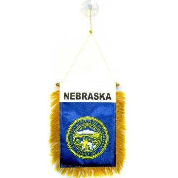 FANION NEBRASKA 15x10cm - Mini drapeau ETAT AMÉRICAIN - USA - ETATS-UNIS 10 x 15 cm spécial voiture - Bannière