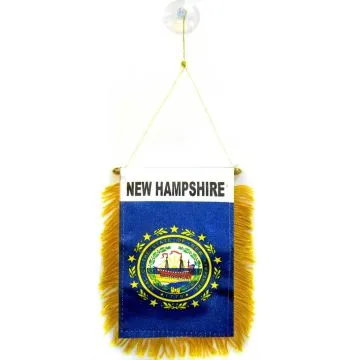 FANION NEW HAMPSHIRE 15x10cm - Mini drapeau ETAT AMÉRICAIN - USA - ETATS-UNIS 10 x 15 cm spécial voiture - Bannière