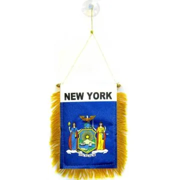 FANION NEW YORK 15x10cm - Mini drapeau NEW YORKAIS - ETAT AMÉRICAIN - USA - ETATS-UNIS 10 x 15 cm spécial voiture - Bannière