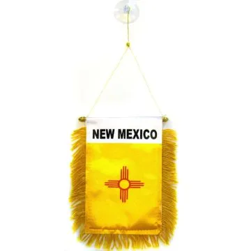 FANION NOUVEAU-MEXIQUE 15x10cm - Mini drapeau ETAT AMÉRICAIN - USA - ETATS-UNIS 10 x 15 cm spécial voiture - Bannière