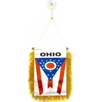 FANION OHIO 15x10cm - Mini drapeau ETAT AMÉRICAIN - USA - ETATS-UNIS 10 x 15 cm spécial voiture - Bannière