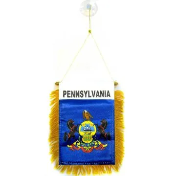 FANION PENNSYLVANIE 15x10cm - Mini drapeau ETAT AMÉRICAIN - USA - ETATS-UNIS 10 x 15 cm spécial voiture - Bannière