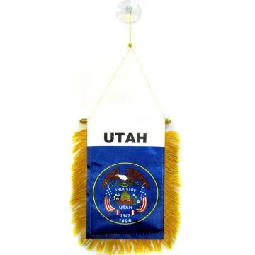 FANION UTAH 15x10cm - Mini drapeau ETAT AMÉRICAIN - USA - ETATS-UNIS 10 x 15 cm spécial voiture - Bannière
