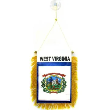 FANION VIRGINIE OCCIDENTALE 15x10cm - Mini drapeau ETAT AMÉRICAIN - USA - ETATS-UNIS 10 x 15 cm spécial voiture - Bannière