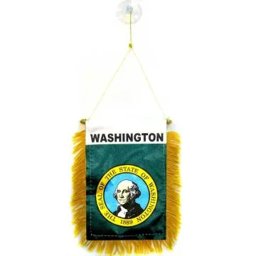 FANION WASHINGTON 15x10cm - Mini drapeau ETAT AMÉRICAIN - USA - ETATS-UNIS 10 x 15 cm spécial voiture - Bannière