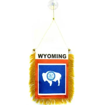 FANION WYOMING 15x10cm - Mini drapeau ETAT AMÉRICAIN - USA - ETATS-UNIS 10 x 15 cm spécial voiture - Bannière