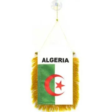FANION ALGÉRIE 15x10cm - Mini drapeau ALGÉRIEN 10 x 15 cm spécial voiture - Bannière