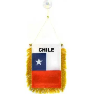 FANION CHILI 15x10cm - Mini drapeau CHILIEN 10 x 15 cm spécial voiture - Bannière