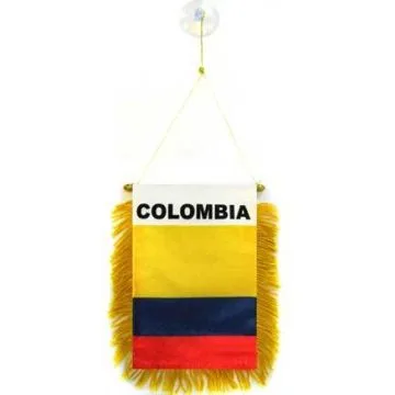 FANION COLOMBIE 15x10cm - Mini drapeau COLOMBIEN 10 x 15 cm spécial voiture - Bannière