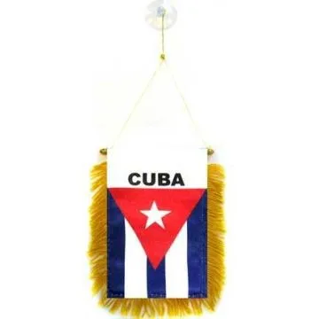 FANION CUBA 15x10cm - Mini drapeau CUBAIN 10 x 15 cm spécial voiture - Bannière