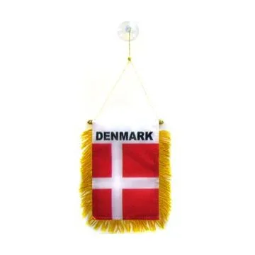 FANION DANEMARK 15x10cm - Mini drapeau DANOIS 10 x 15 cm spécial voiture - Bannière