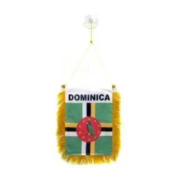 FANION DOMINIQUE 15x10cm - Mini drapeau DOMINIQUAIS 10 x 15 cm spécial voiture - Bannière