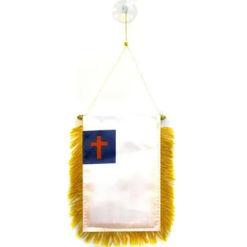 FANION RELIGION CHRÉTIENNE 15x10cm - Mini drapeau CHRÉTIEN 10 x 15 cm spécial voiture - Bannière