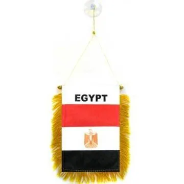 FANION EGYPTE 15x10cm - Mini drapeau EGYPTIEN 10 x 15 cm spécial voiture - Bannière