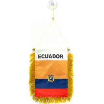 FANION EQUATEUR 15x10cm - Mini drapeau ÉQUATORIEN 10 x 15 cm spécial voiture - Bannière