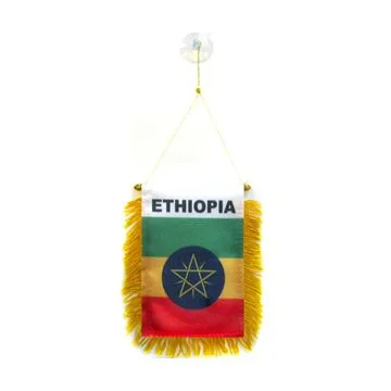 FANION ETHIOPIE 15x10cm - Mini drapeau ETHIOPIEN 10 x 15 cm spécial voiture - Bannière