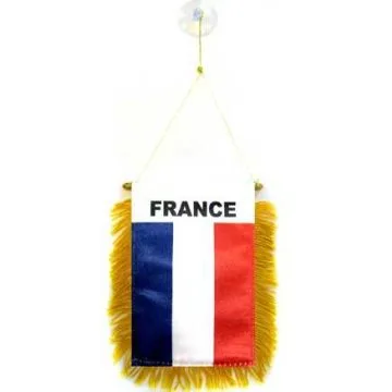 FANION FRANCE 15x10cm - Mini drapeau FRANÇAIS 10 x 15 cm spécial voiture - Bannière