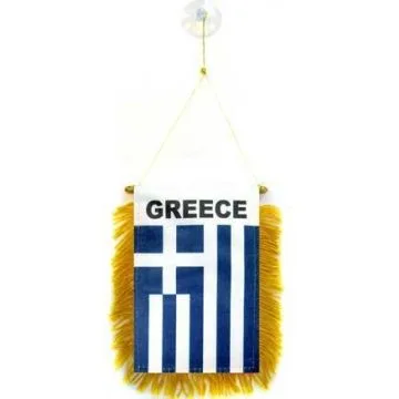 FANION GRÈCE 15x10cm - Mini drapeau GREC 10 x 15 cm spécial voiture - Bannière