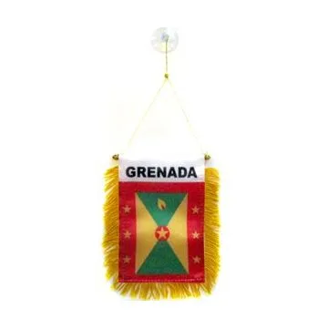 FANION GRENADE 15x10cm - Mini drapeau GRENADIN 10 x 15 cm spécial voiture - Bannière