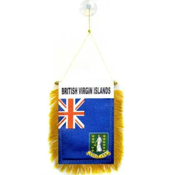 FANION ILES VIERGES BRITANNIQUES 15x10cm - Mini drapeau ANGLAIS 10 x 15 cm spécial voiture - Bannière