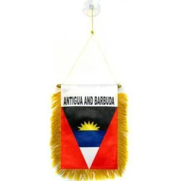 FANION ANTIGUA-ET-BARBADE 15x10cm - Mini drapeau ANTIGUAIS 10 x 15 cm spécial voiture - Bannière