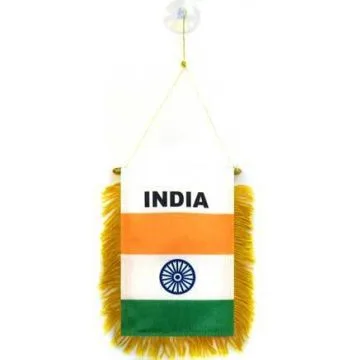 FANION INDE 15x10cm - Mini drapeau INDIEN 10 x 15 cm spécial voiture - Bannière
