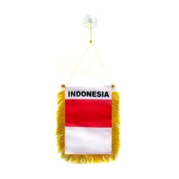 FANION INDONÉSIE 15x10cm - Mini drapeau INDONÉSIEN 10 x 15 cm spécial voiture - Bannière
