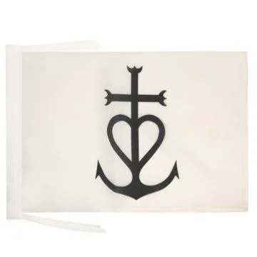 DRAPEAU CROIX DE CAMARGUE 45x30cm - PAVILLON CAMARGUAIS 30 x 45 cm haute qualité