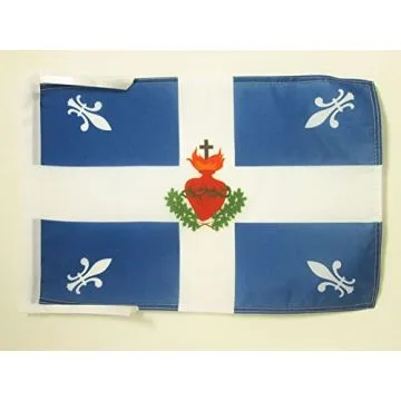 DRAPEAU QUÉBEC CARILLON SACRÉ C?UR 45x30cm - PAVILLON QUÉBÉCOIS FLEUR DE LYS 30 x 45 cm haute qualité