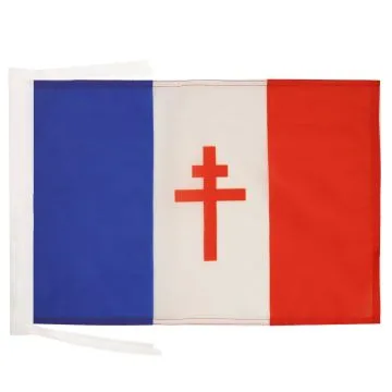 DRAPEAU FRANCE LIBRE 1940-1944 45x30cm - PAVILLON FRANÇAIS DE LA RÉSISTANCE 30 x 45 cm haute qualité