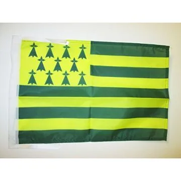 DRAPEAU BRETAGNE MELEN HA GWER 45x30cm - PAVILLON BRETON JAUNE ET VERT - NANTES 30 x 45 cm haute qualité