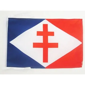 DRAPEAU FORCES NAVALES FRANÇAISES LIBRES 45x30cm - PAVILLON MARINE MILITAIRE FRANCE 30 x 45 cm haute qualité