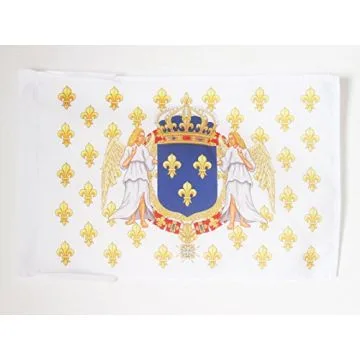 DRAPEAU ROYAUME DE FRANCE ANGES 45x30cm - PAVILLON ROYALISTE FRANÇAIS FLEUR DE LYS 30 x 45 cm haute qualité