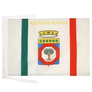 DRAPEAU POUILLES 45x30cm - PAVILLON PUGLIA - ITALIE 30 x 45 cm haute qualité