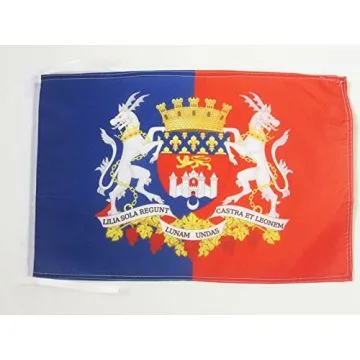 DRAPEAU BORDEAUX AVEC ARMES 45x30cm - PAVILLON BORDELAIS AVEC ARMOIRIES 30 x 45 cm haute qualité