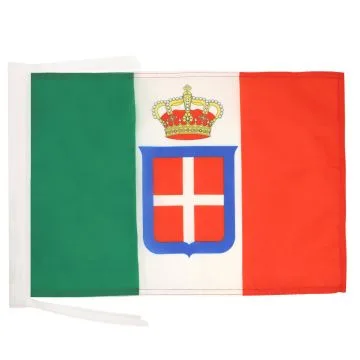 DRAPEAU ROYAUME D?ITALIE COURONNE 45x30cm - PAVILLON ITALIEN MARINE MILITAIRE 30 x 45 cm haute qualité