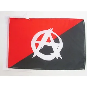 DRAPEAU ANARCHO-SYNDICALISME SYMBOLE 45x30cm - PAVILLON ANARCHIQUE - ANARCHIE 30 x 45 cm haute qualité