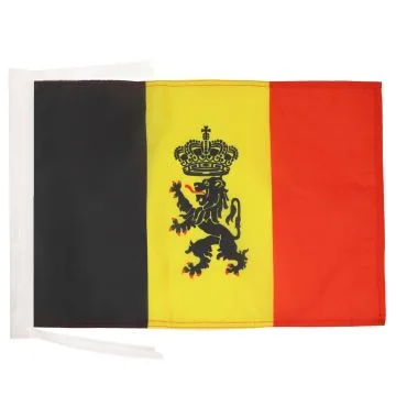 DRAPEAU BELGIQUE AVEC LION 45x30cm - PAVILLON BELGE ARMOIRIES - GOUVERNEMENT 30 x 45 cm haute qualité