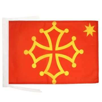 DRAPEAU OCCITANIE AVEC ÉTOILE 45x30cm - PAVILLON OCCITAN - FRANCE 30 x 45 cm haute qualité