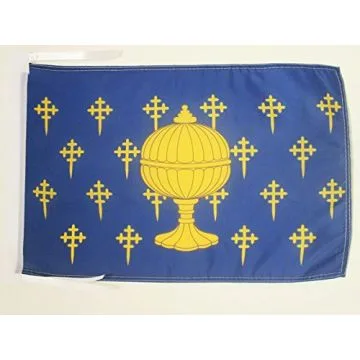 DRAPEAU ROYAUME DE GALICE 409-1833 45x30cm - PAVILLON ROYAL GALICIEN - REINO DE GALICIA 30 x 45 cm haute qualité