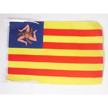 DRAPEAU SICILE INDÉPENDENTISTE 45x30cm - PAVILLON RÉGIONALISTE SICILIEN - SICILIA 30 x 45 cm haute qualité