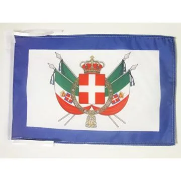 DRAPEAU ARMES ROYAUME D\'ITALIE 1861-1870 45x30cm - PAVILLON ROYAL ITALIEN 30 x 45 cm haute qualité