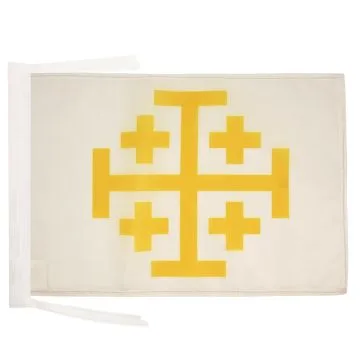 DRAPEAU ROYAUME DE JÉRUSALEM 45x30cm - PAVILLON ROYAUME CHRÉTIEN 30 x 45 cm haute qualité