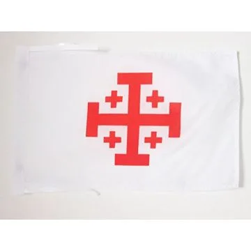 DRAPEAU ORDRE DU SAINT-SÉPULCRE DE JÉRUSALEM 45x30cm - PAVILLON CHRÉTIEN 30 x 45 cm haute qualité